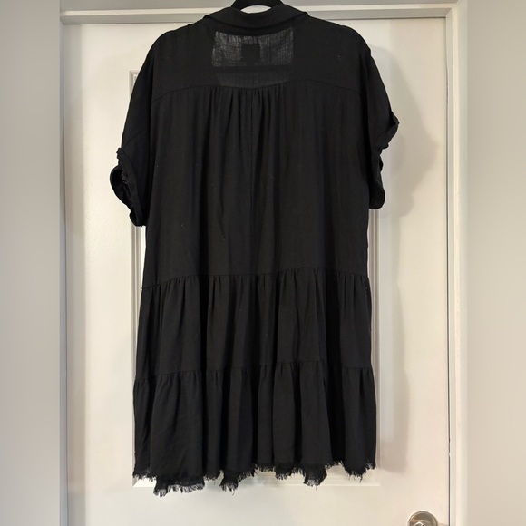 Black Linen Babydoll Dress - Picture 5 of 8